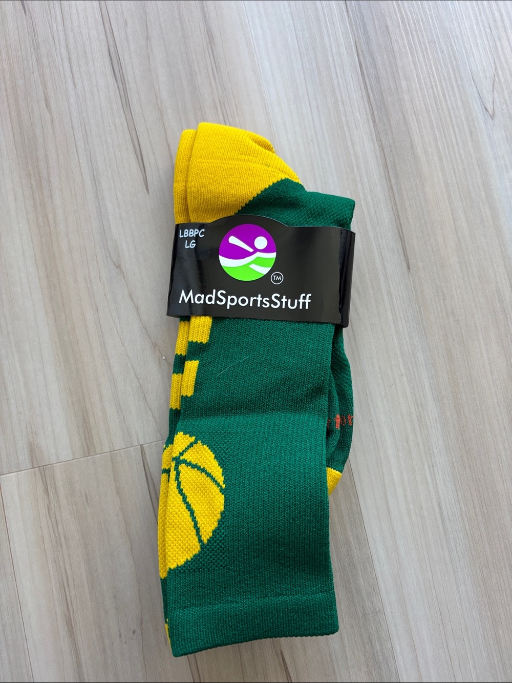 Men’s Green & Yellow Basketball Athletic Crew Socks